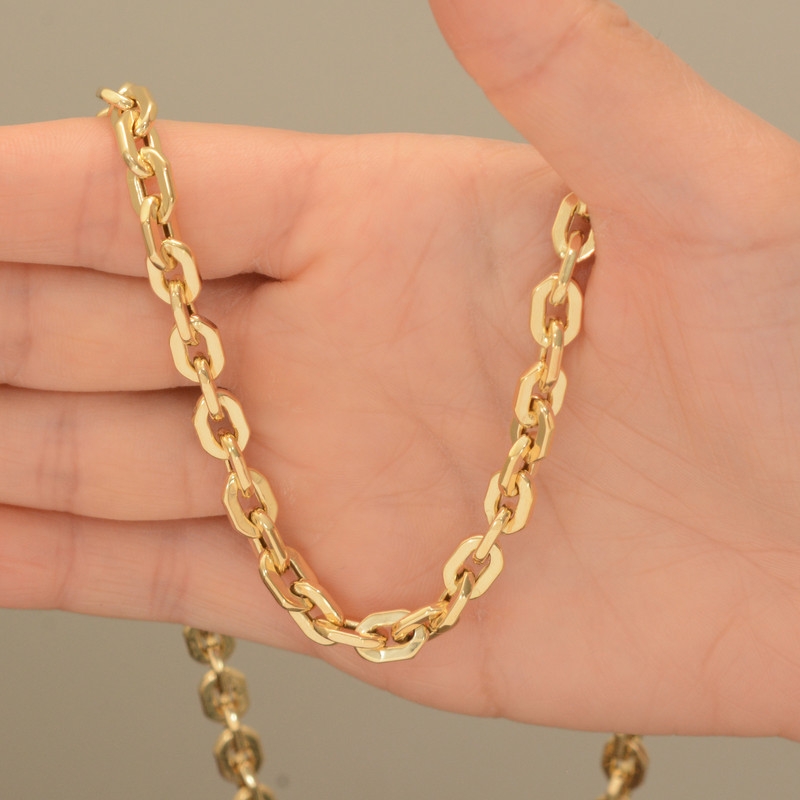 قیمت و خرید زنجیر طلا 18 عیار مردانه طلای مستجابی مدل گلستانه کد  R60
